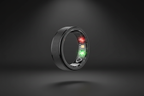 Black smart ring centered on dark background