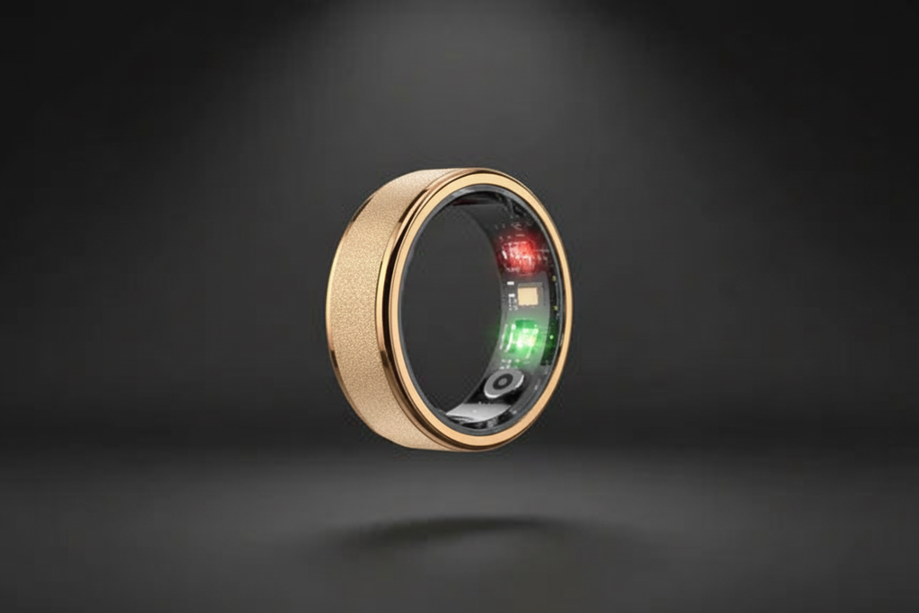 Gold Smart Ring with adjusted gold tone