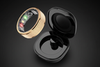 Gold Smart Ring with Dark Luxury Background
